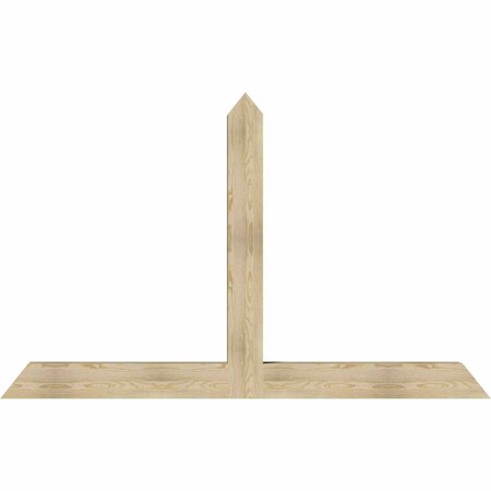Ekena Millwork Portland Rough Sawn Timber Gable Bracket, Douglas Fir, 84"W x 53"H x 6"D x 6"F, 15/12 Pitch GBW084X53X0606POR00RDF
